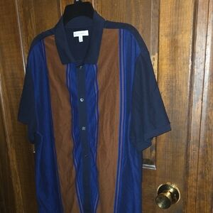 Banana Republic Blue and Brown Casual Button Down Shirt